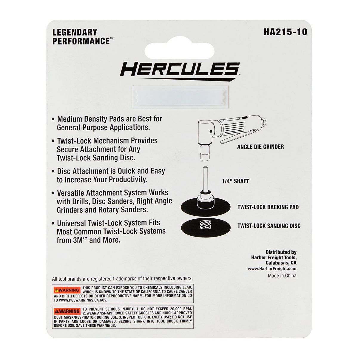 3 in. Twist Lock Backing Pad J812828