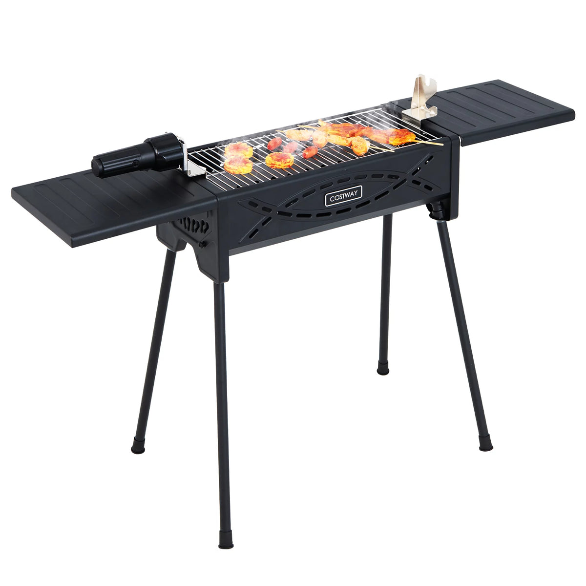 Portable Charcoal Grill with Removable Legs & Side Trays F637336
