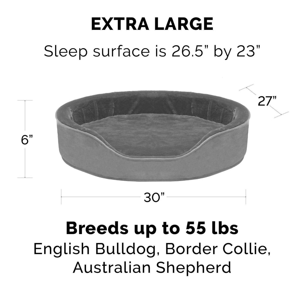 Plush Velvet Oval Dog Bed A7378