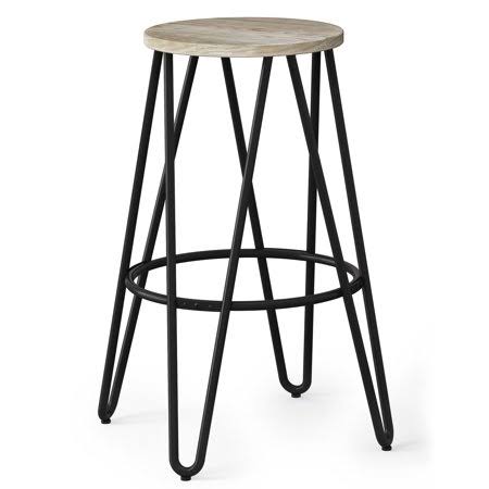30 inch Metal Bar Stool with Wood Seat U506702