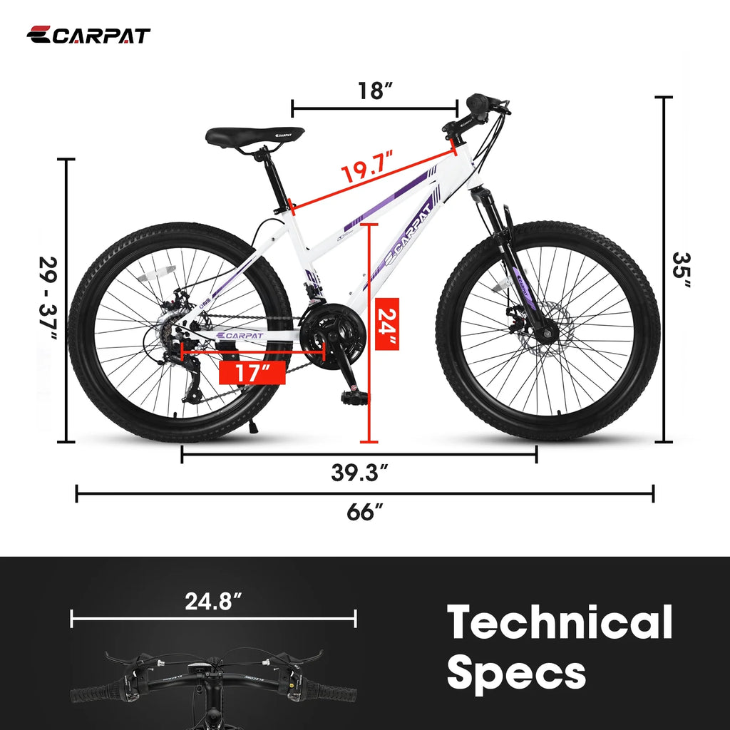 24in 21-Speed Adjustable Aluminum Mountain Bike L716269