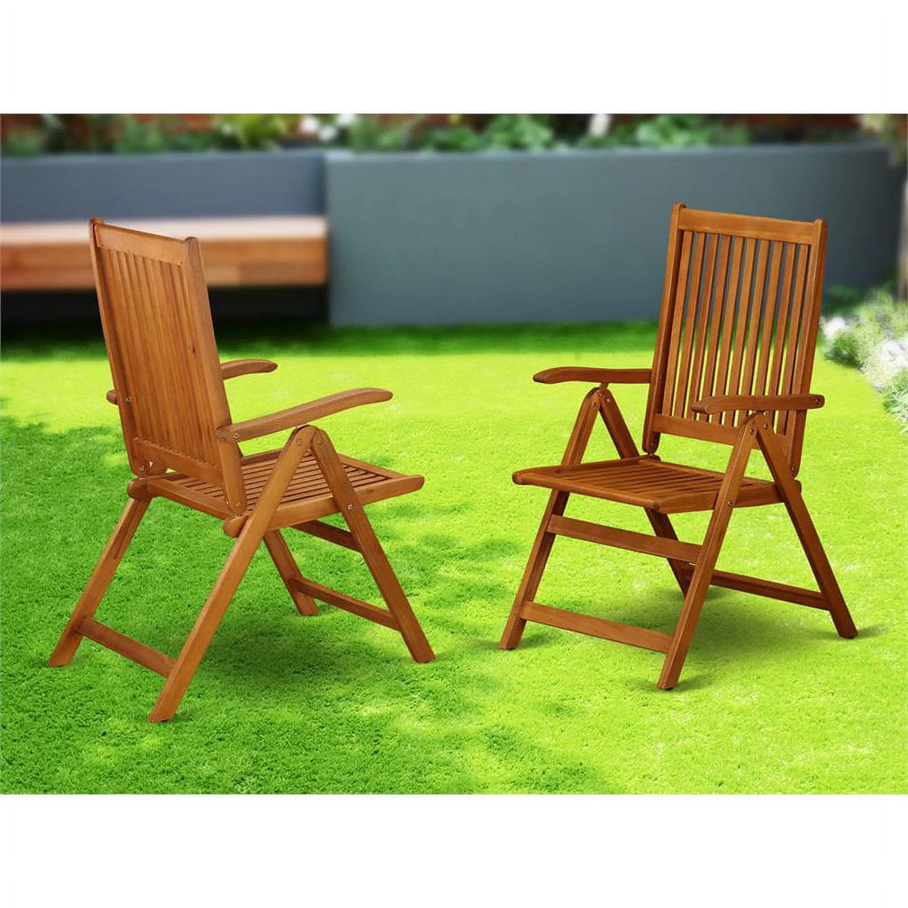 Wood Patio Dining Chairs Set of 2 U420752