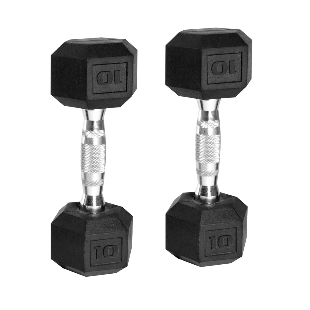 50 lb Rubber Hex Dumbbell Weight Set T134