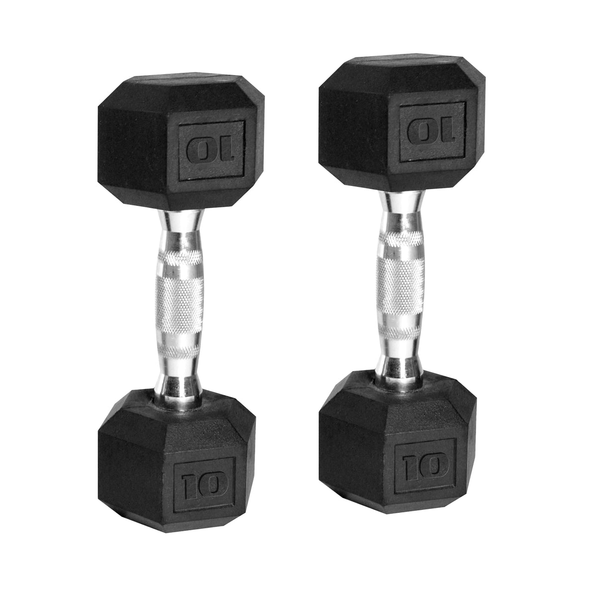 50 lb Rubber Hex Dumbbell Weight Set T134