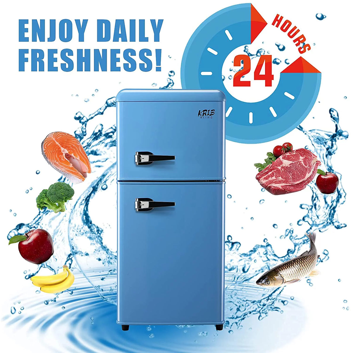 3.5cu.ft Compact Refrigerator Mini Fridge with Freezer T847833