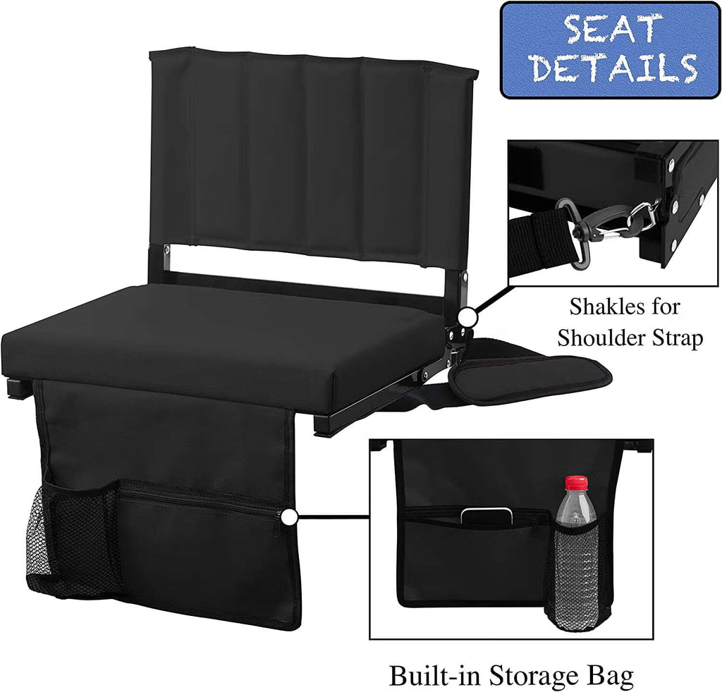 Padded Foldable Stadium Seat with Cup Holder P58542