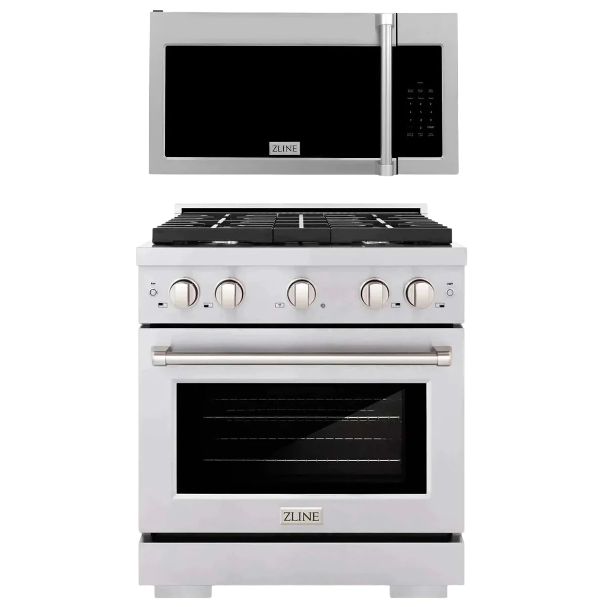 30 In. Gas Range and Over-The-Range Microwave in Stainless Steel I3448
