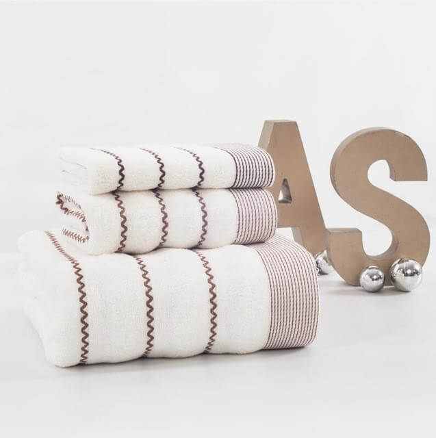 Cotton 3-Pieces Bath Towel Set F462