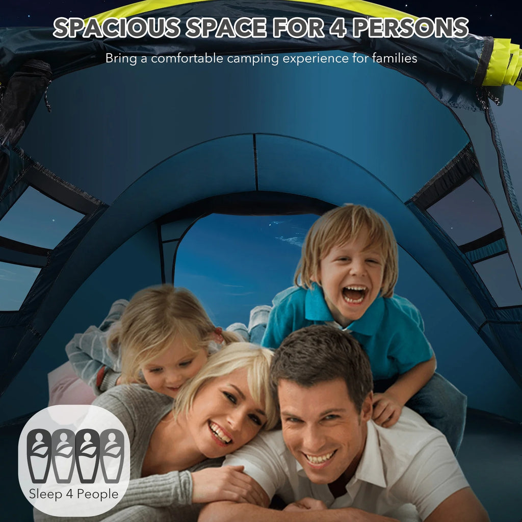 4-Person Waterproof Pop Up Camp Tent W733