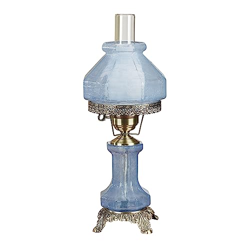 Hand-Blown Crackled Glass Table Lamp Pink S126