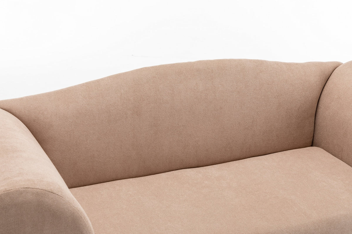 Mid Century Small Loveseat Sofa with Solid Wood Legs V827745