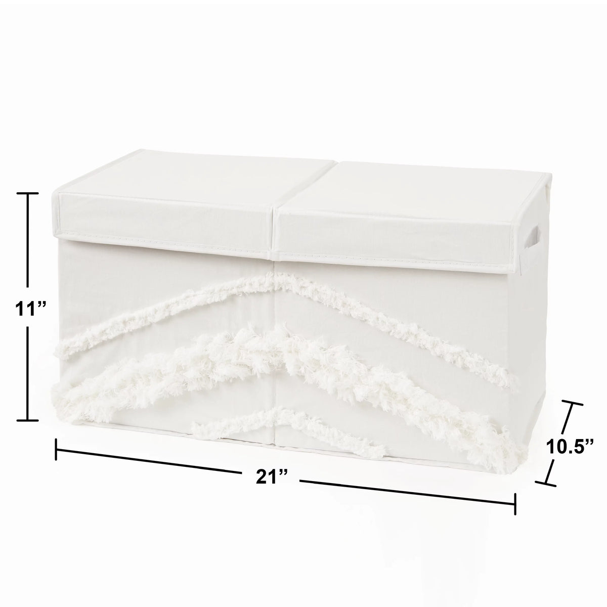 Ivory Tufted Fabric Storage Toy Box N43581