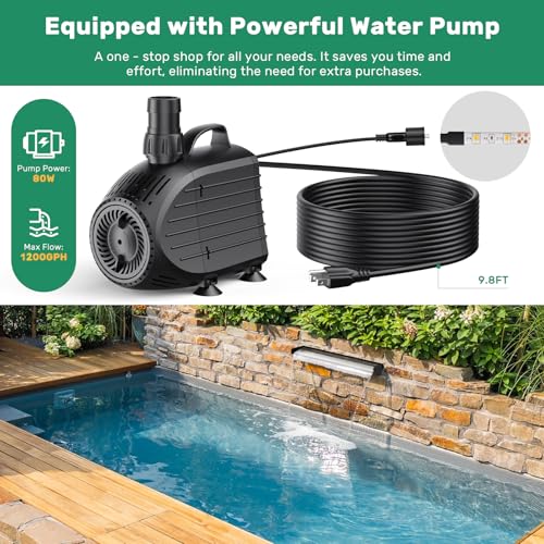 304 Stainless Steel Pond Waterfall with 40W 660GPH Pump A8393