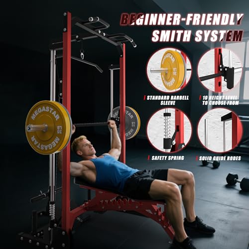 Compact Smith Machine Home Gym with LAT Pulldown A230