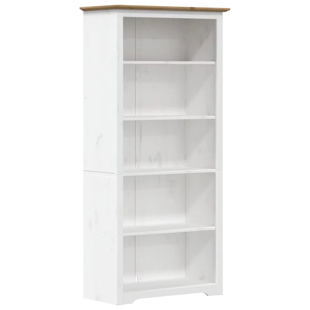 Brown 5-Tier Solid Wood Pine Bookcase T503193