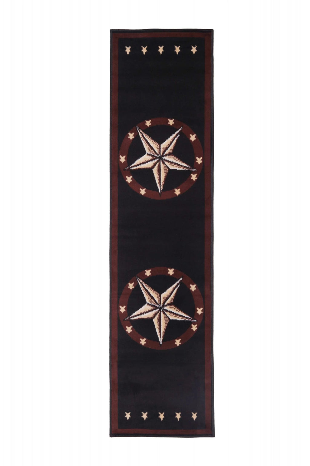 Black 2 ft. x 8 ft. Western Star Area Rug V630628