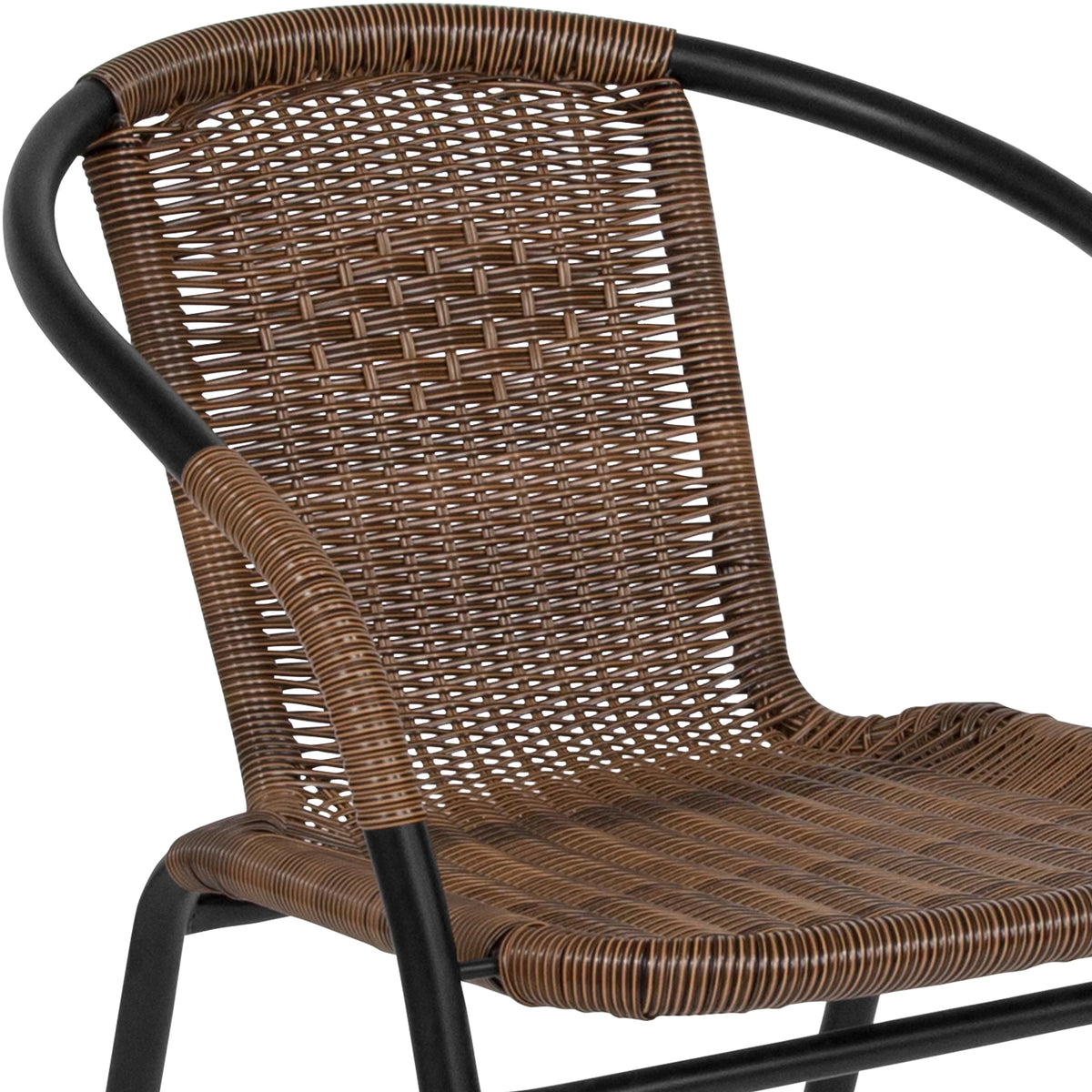 2 Pack Black Rattan Stack Chair G188450