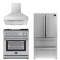 30 Gas Range with Airfryer, Range Hood, 36 Refrigerator M263